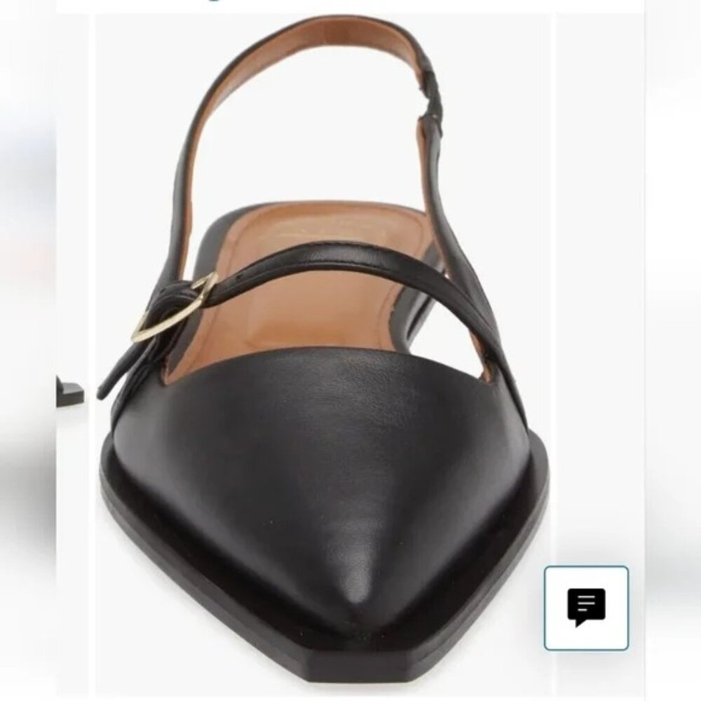 🆕 ATP ATELIER Cortina Pointed Toe Slingback Flat Shoe 8 Black - Picture 4 of 13